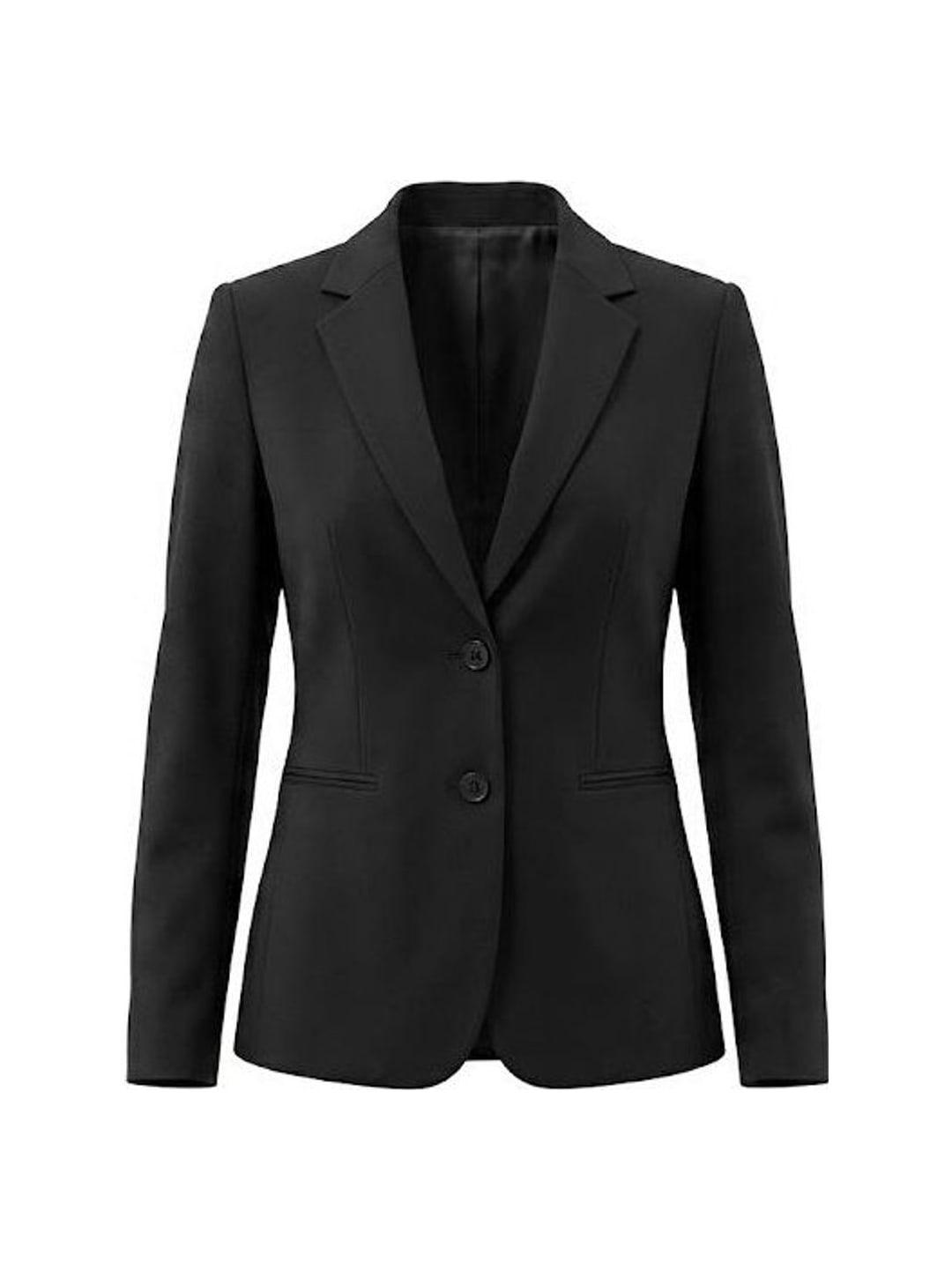 Blazer feminino preto de dois botões