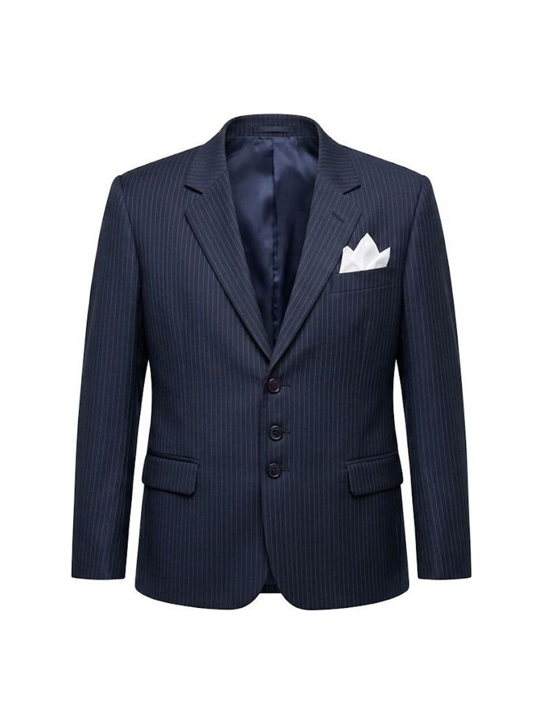 Blazer masculino azul-marinho risca de giz