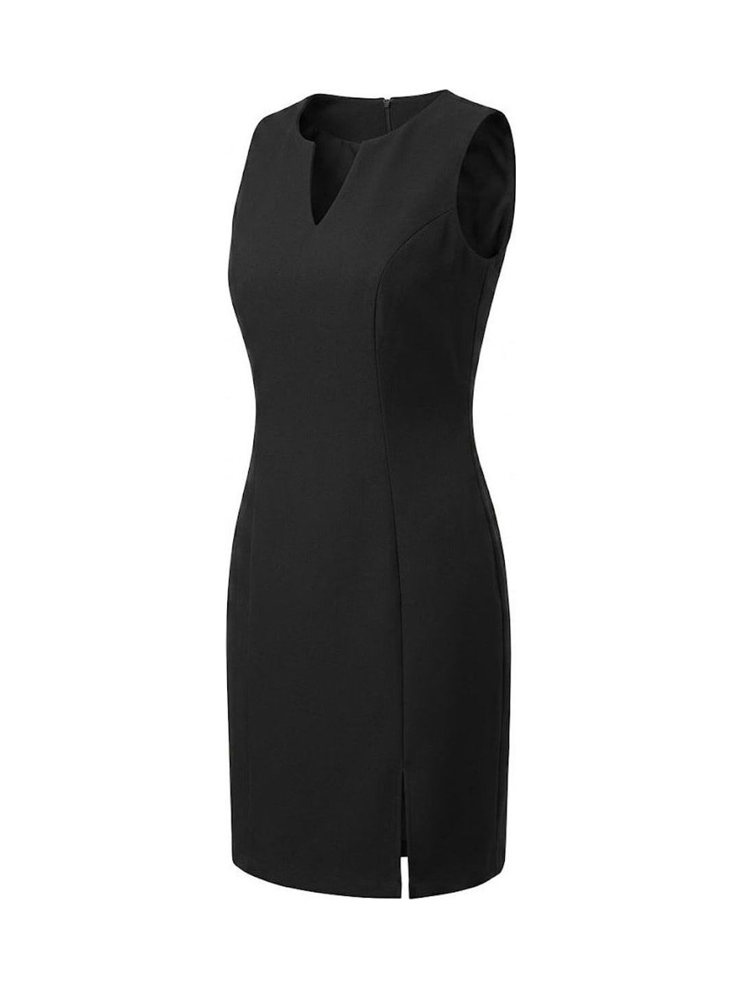 Vestido preto sem mangas com decote em V